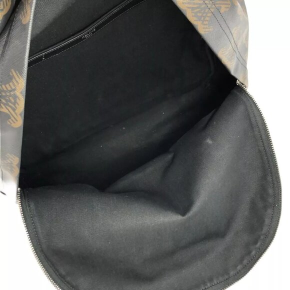 Auth CELINE Medium Backpack/Triomphe Canvas XL Black .38SI Dark Brown - - Picture 6 of 15